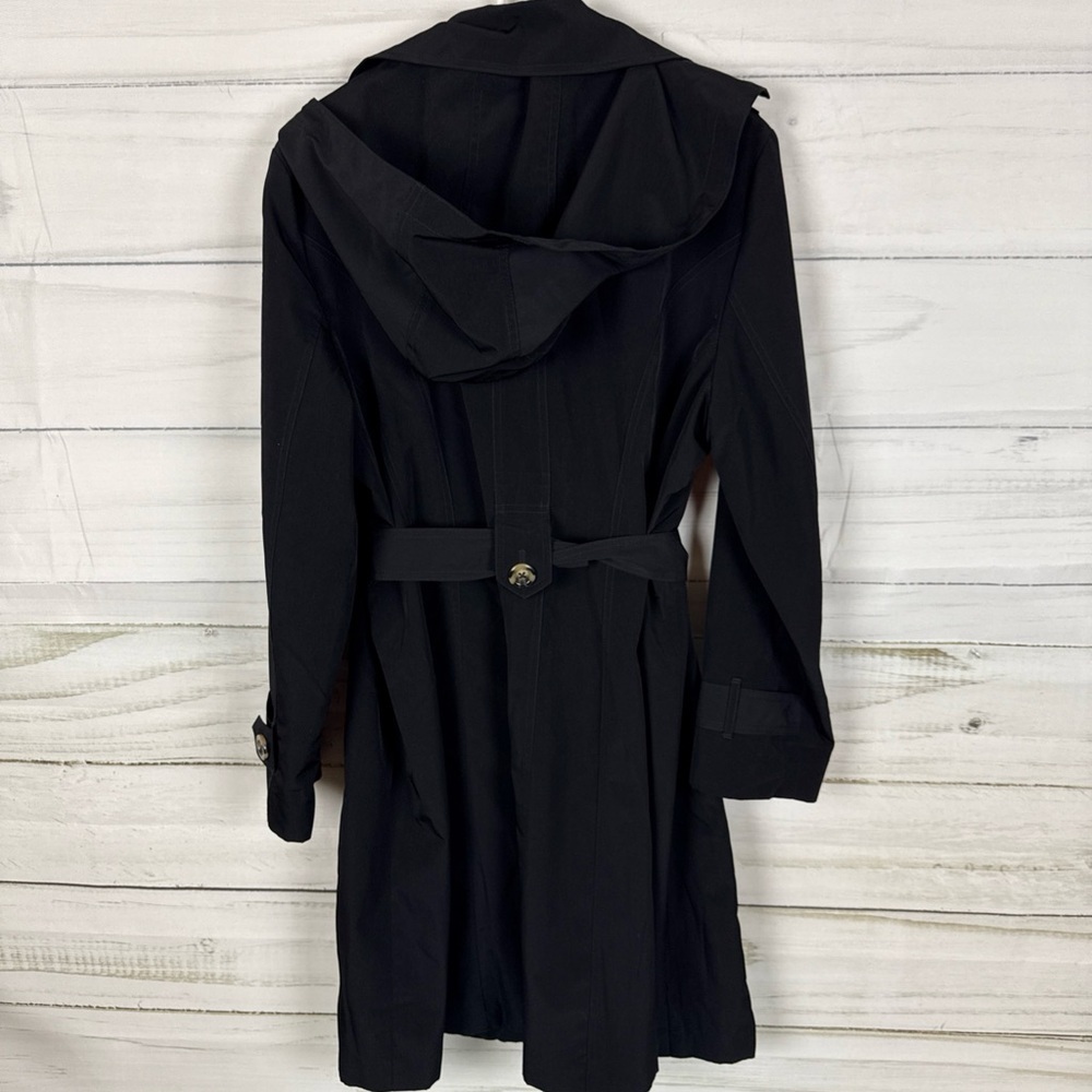 London Fog Black Trench Coat Classic Style - Picture 5 of 8